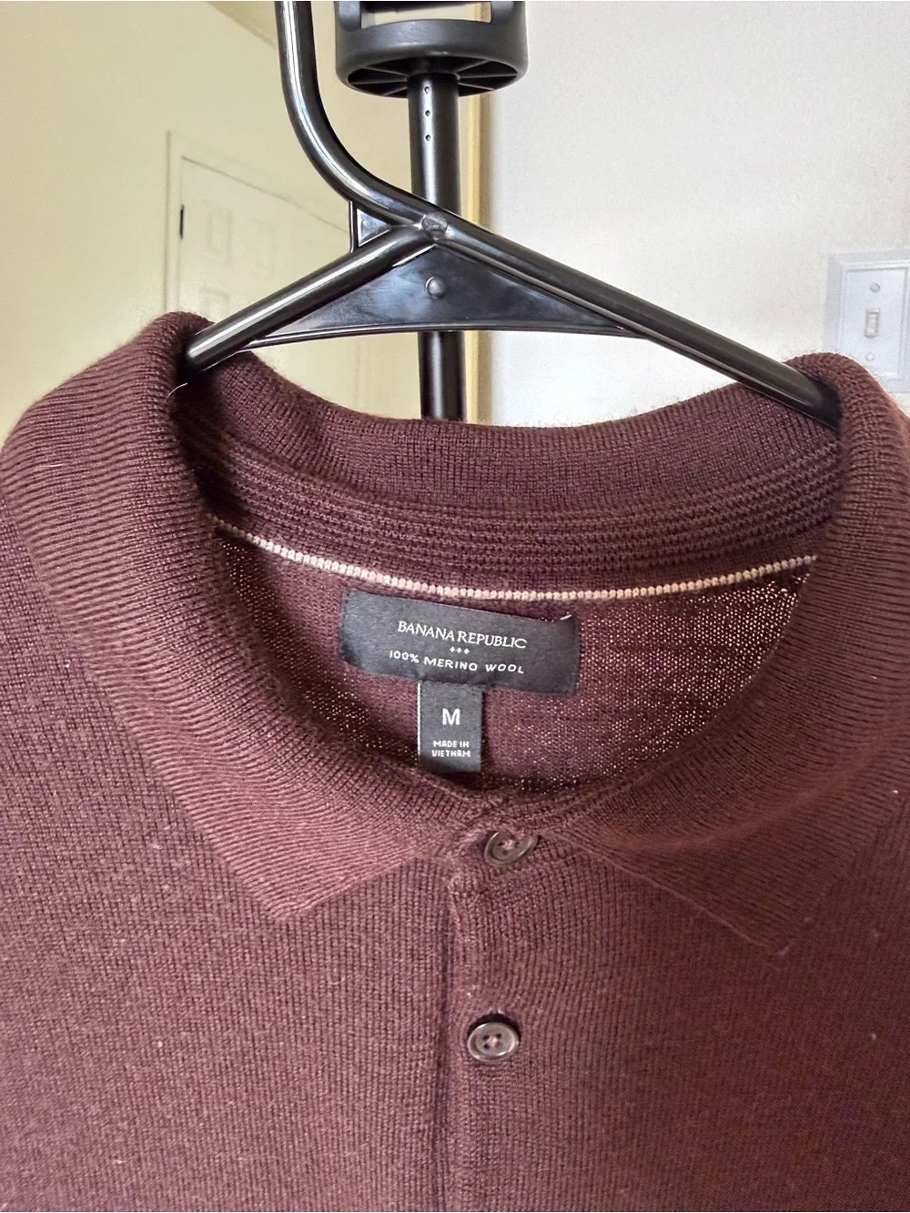 Banana Republic Dark Brown Long-Sleeve Polo
